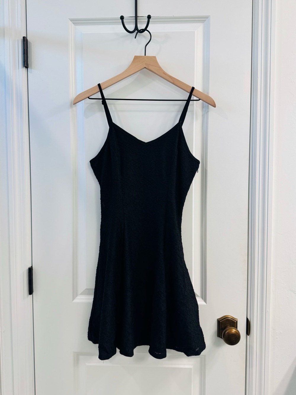 American Rag Black Mini Slip Dress with Spaghetti Straps